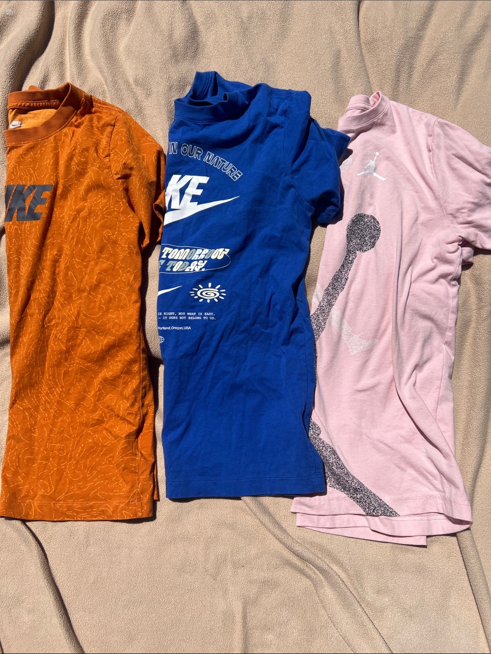 Nike Kids Short-Sleeve Tee Trio — Orange, Blue & Pink